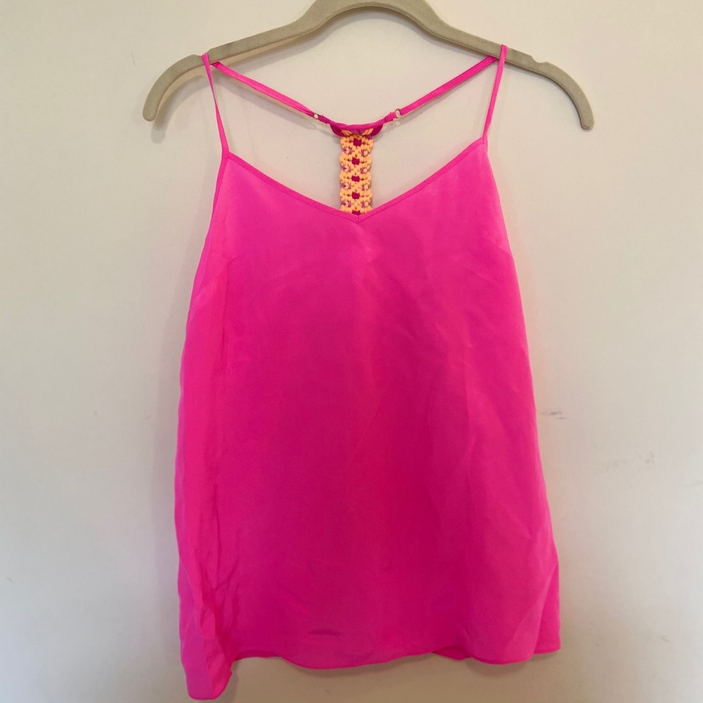 Lilly Pulitzer Silk Back Braided Tank Size XSmall